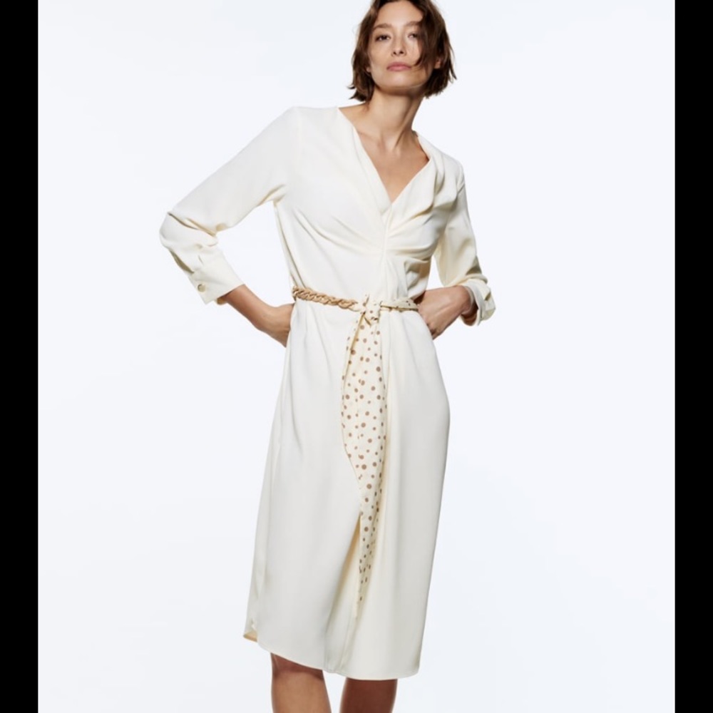Zara belted oversized dress midi, belted
